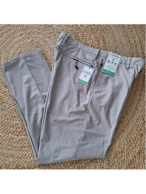 NWT Chaps Golf Performance Slim Fit Pants Mens 34x32 Khaki Stretch Preppy